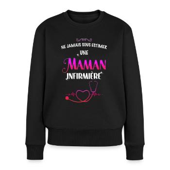 Mom Nurse Woman Strong Gift Nurse - Women's Premium Organic Jumper - black - Front - Julia (174cm)