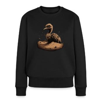 Baby Strauß Vogel Küken - Frauen Premium Bio Pullover - Schwarz - Vorne - Julia (174cm)