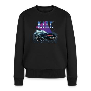 Knight Rider KITT Puple Hintergrund - Frauen Premium Bio Pullover - Schwarz - Vorne - Julia (174cm)