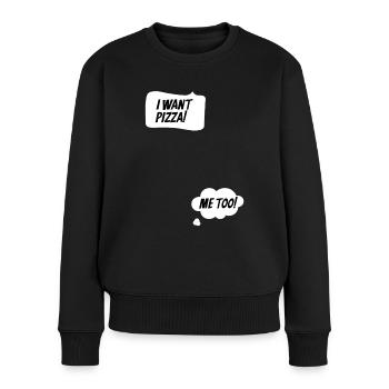Pregnancy announcement pregnant baby bump - Frauen Premium Bio Pullover - Schwarz - Vorne - Julia (174cm)