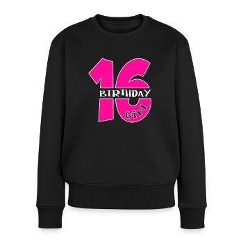 16 Anniversaire Fille - Pull Premium bio Femme - noir - Devant - Julia (174cm)