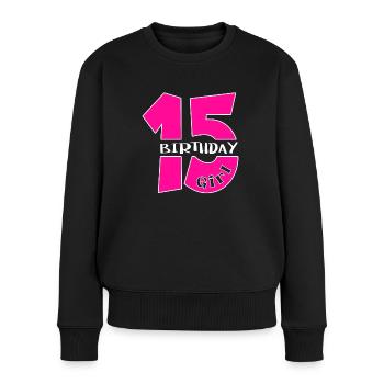 15 Anniversaire Fille - Pull Premium bio Femme - noir - Devant - Julia (174cm)