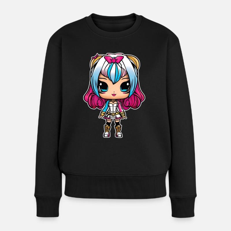 Mignonne Anime Manga Fille - Pull Premium bio Femme - noir
