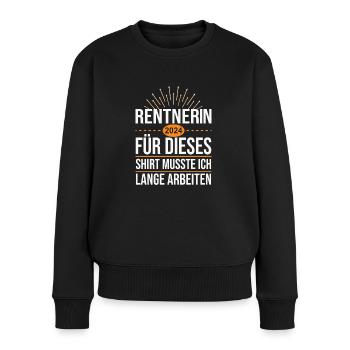 Rentnerin 2024 - Frauen Premium Bio Pullover - Schwarz - Vorne - Julia (174cm)