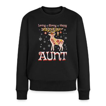 Renne De Noël Tata Femme Tante - Pull Premium bio Femme - noir - Devant - Julia (174cm)