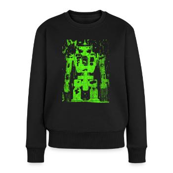 Kampfroboter Roboter Killerrobot used-look - Frauen Premium Bio Pullover - Schwarz - Vorne - Julia (174cm)