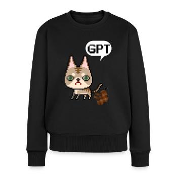 Chat GPT Zitat Humor künstliche Intelligenz - Frauen Premium Bio Pullover - Schwarz - Vorne - Julia (174cm)