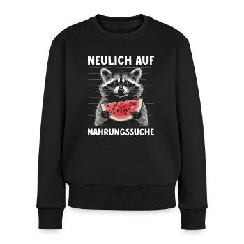 Mignon raton laveur raton laveur nature bébé raton laveur forêt - Pull Premium bio Femme - noir - Devant - Julia (174cm)