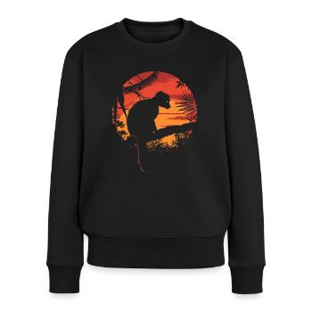 Lémurien Lémurien catta Lémur de Madagascar - Pull Premium bio Femme - noir - Devant - Julia (174cm)
