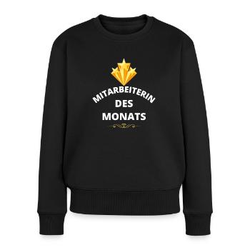 MITARBEITERin des Monats Wertschätzung Danke - Frauen Premium Bio Pullover - Schwarz - Vorne - Julia (174cm)