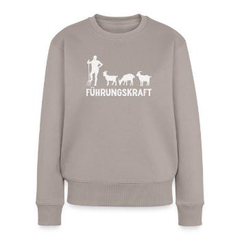 Ziegen Führungskraft Ziegenbock Landwirtin Ziege - Frauen Premium Bio Pullover - Taupe - Vorne - Julia (174cm)