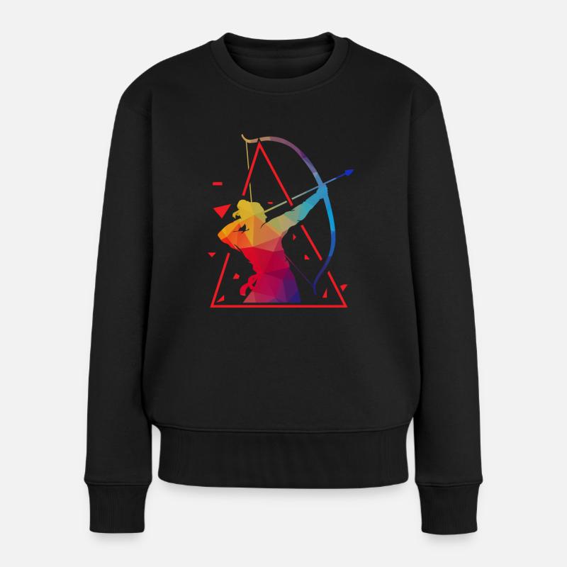 Bogenschießen Bogenschießen Bogenjagd - Frauen Premium Bio Pullover - Schwarz