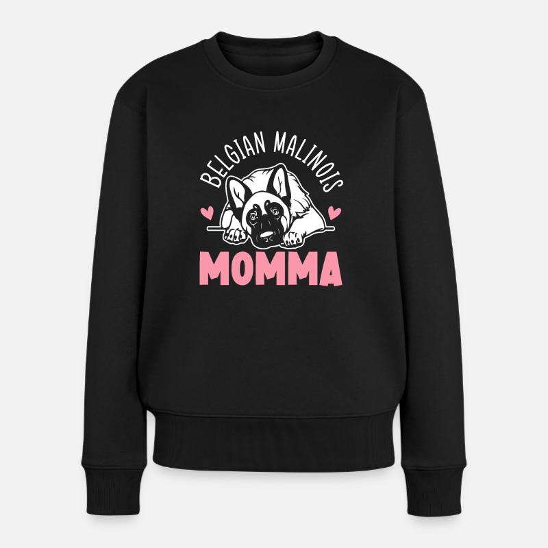 Belgische Malinois Momma Muttertag Beste Mutter überhaupt - Frauen Premium Bio Pullover - Schwarz