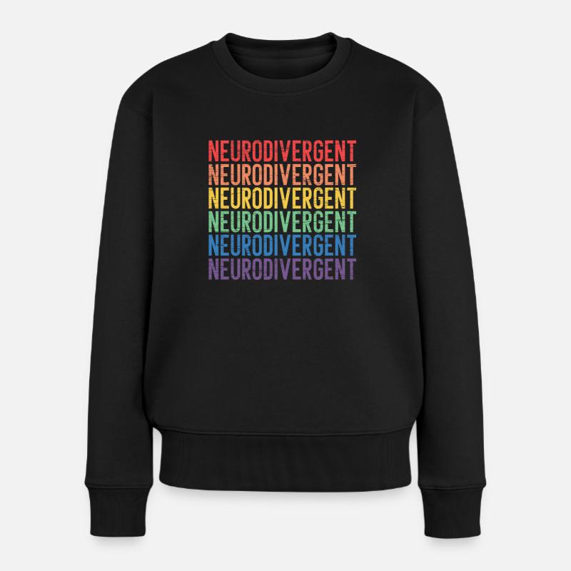 Neurodivergent Neurodiversity Rainbow TDAH - Pull Premium bio Femme - noir
