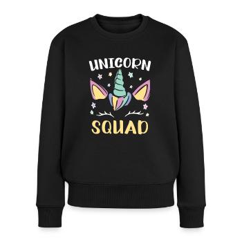 Magische Einhorn Squad Mythische Fabelkreatur - Frauen Premium Bio Pullover - Schwarz - Vorne - Julia (174cm)