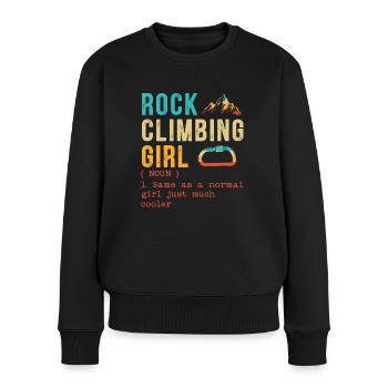 Klettern Mädchen Bergsteiger Bergsteiger - Frauen Premium Bio Pullover - Schwarz - Vorne - Julia (174cm)