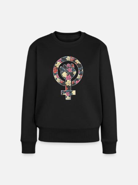 Woman Up Feministischer Feminismus Women Empowerment - Frauen Premium Bio Pullover - Schwarz