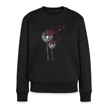 Brustkrebs Awareness Month Kampf Krebs Chemo - Frauen Premium Bio Pullover - Schwarz - Vorne - Julia (174cm)