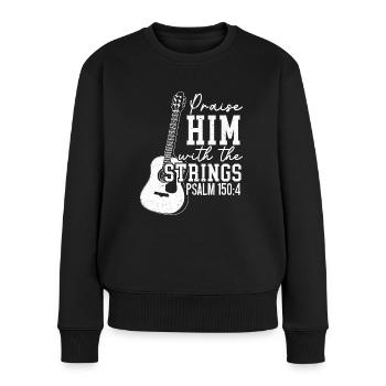 Praise Him With The Strings Guitars Musician - Women's Premium Organic Jumper - black - Front - Julia (174cm)