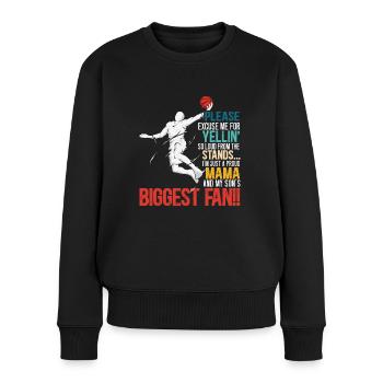 Basketball Mama Player Hoop Junkie Fête des mères Maman - Pull Premium bio Femme - noir - Devant - Julia (174cm)