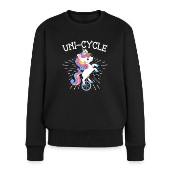 Einhorn Einrad Einrad Balancing Einrad Einrad - Frauen Premium Bio Pullover - Schwarz - Vorne - Julia (174cm)