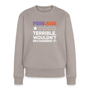Psoriasis Warrior Hautkrankheit Psoriasis Bewusstsein - Frauen Premium Bio Pullover - Taupe - Vorne - Julia (174cm)