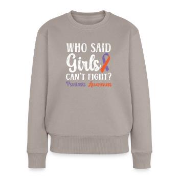 Psoriasis Warrior Hautkrankheit Psoriasis Bewusstsein - Frauen Premium Bio Pullover - Taupe - Vorne - Julia (174cm)
