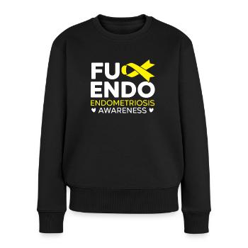 Endo Warrior Endometriose Bewusstseinskrankheit - Frauen Premium Bio Pullover - Schwarz - Vorne - Julia (174cm)