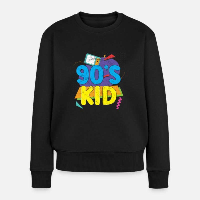 I Love The '90s 1990 Vintage Nineties 90's Kid - Frauen Premium Bio Pullover - Schwarz
