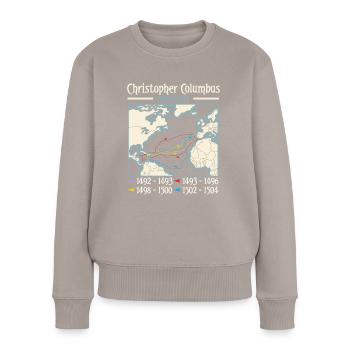 Jour de Christophe Colomb Italo-Américain - Pull Premium bio Femme - taupe - Devant - Julia (174cm)