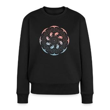 All is balanced - Mandala made with Love - Women's Premium Organic Jumper - black - Front - Julia (174cm)