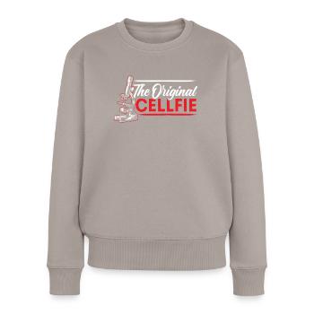 L’amoureux original de la science cellfie Microbiologie - Pull Premium bio Femme - taupe - Devant - Julia (174cm)