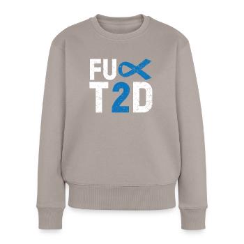 Type 2 Diabetes T2D Warrior Diabetes Awareness - Women's Premium Organic Jumper - taupe - Front - Julia (174cm)