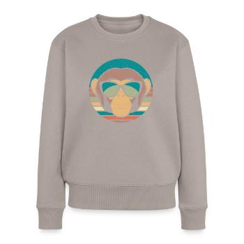 Retro Cheetah sur Zookeeper Wildlife Animal Zoo - Pull Premium bio Femme - taupe - Devant - Julia (174cm)
