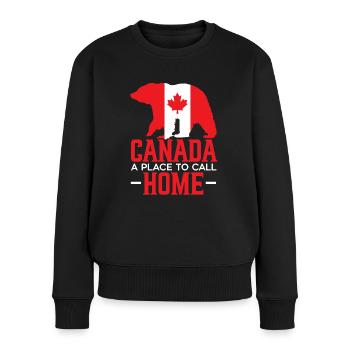 Bonne fête du Canada Drapeau canadien Feuille d’érable - Pull Premium bio Femme - noir - Devant - Julia (174cm)