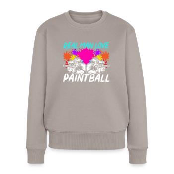 Paintball Paint Gun Paintball Spieler Paintballer - Frauen Premium Bio Pullover - Taupe - Vorne - Julia (174cm)
