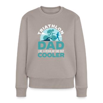 Triathlon Athlet Triathlet Schwimmen Radfahren Laufen - Frauen Premium Bio Pullover - Taupe - Vorne - Julia (174cm)