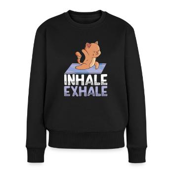 Yoga Meditation Fitness Workout Yogalehrer - Frauen Premium Bio Pullover - Schwarz - Vorne - Julia (174cm)