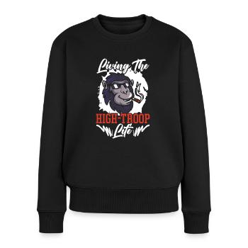 Pavian Affe Liebhaber Wildtier Tier Zoowärter - Frauen Premium Bio Pullover - Schwarz - Vorne - Julia (174cm)