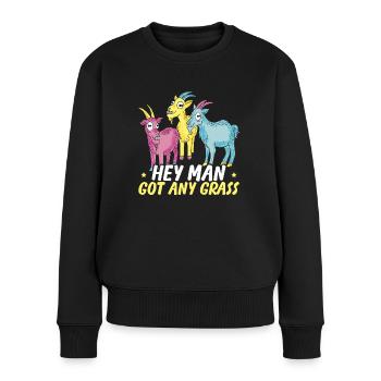 Ziegenliebhaber Kid Ranch Wolle Bauernhof Tierzucht - Frauen Premium Bio Pullover - Schwarz - Vorne - Julia (174cm)