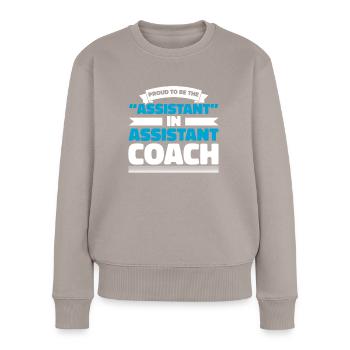 Assistant Coach Sport Trainer Team Coaching - Frauen Premium Bio Pullover - Taupe - Vorne - Julia (174cm)