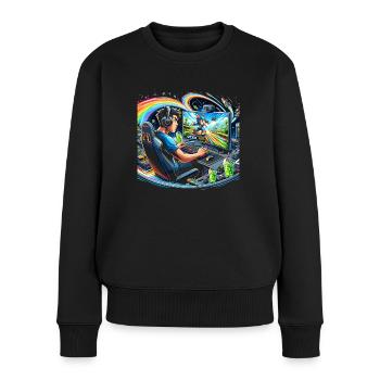 Speedrunning Joueur de jeux vidéo Gamer Gaming - Pull Premium bio Femme - noir - Devant - Julia (174cm)