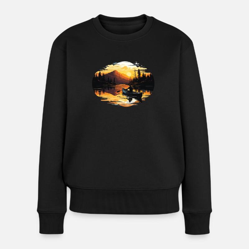 Kanufahren, Kajak, Wassersport, Tretboot, Bootfahren - Frauen Premium Bio Pullover - Schwarz