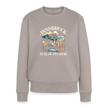 Innsbruck Autriche Voyage Vacances Autrichien - Pull Premium bio Femme - taupe - Devant - Julia (174cm)