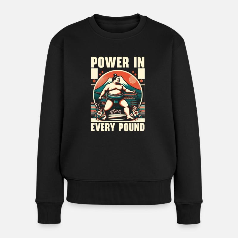 Sumo-Ringer Japanisches Ringen Sumo-Ringen - Frauen Premium Bio Pullover - Schwarz