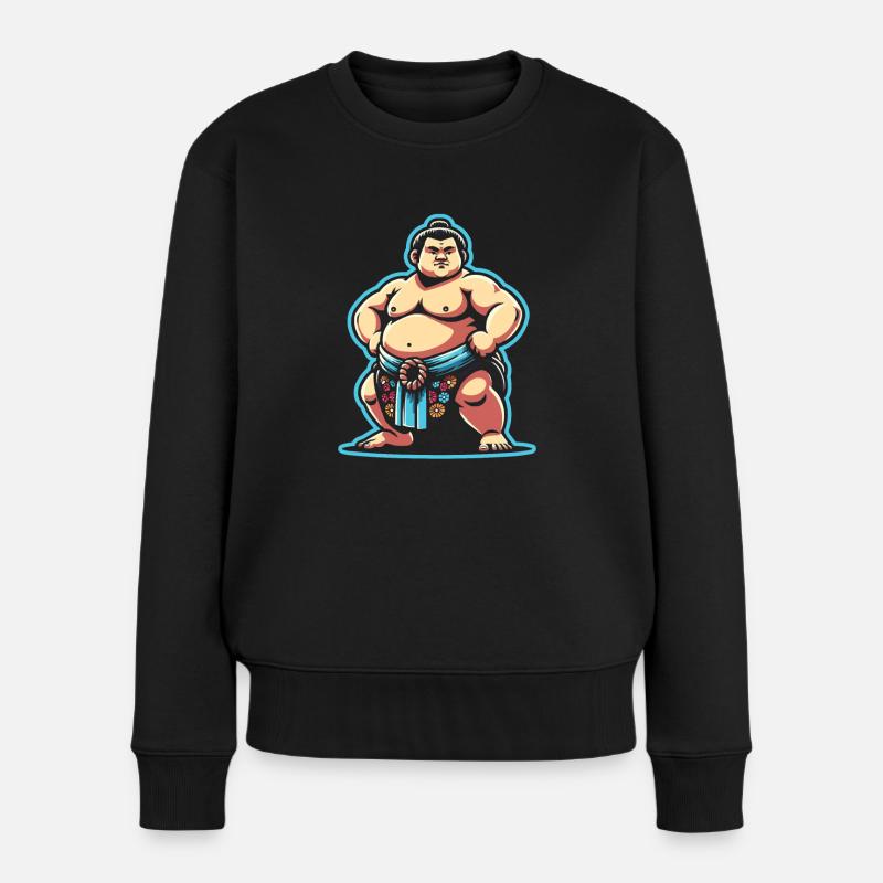 Sumo-Ringer Japanisches Ringen Sumo-Ringen - Frauen Premium Bio Pullover - Schwarz