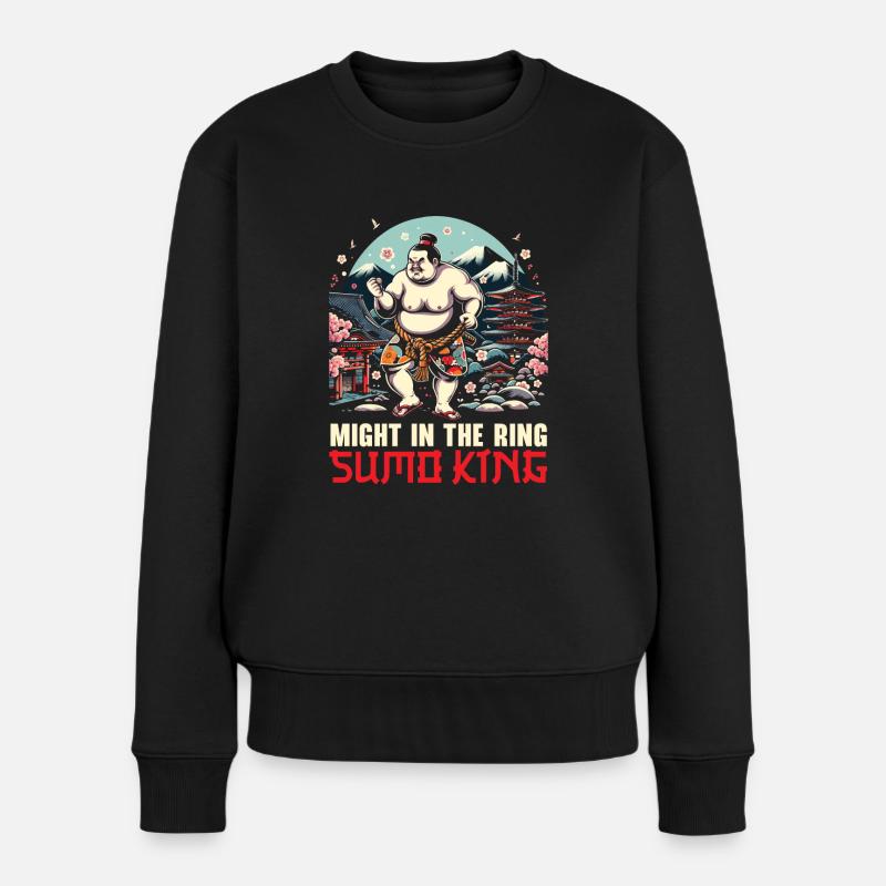 Sumo-Ringer Japanisches Ringen Sumo-Ringen - Frauen Premium Bio Pullover - Schwarz