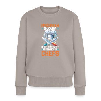 Arts culinaires Professeur Cuisine Chef cuisinier Cuisine - Pull Premium bio Femme - taupe - Devant - Julia (174cm)