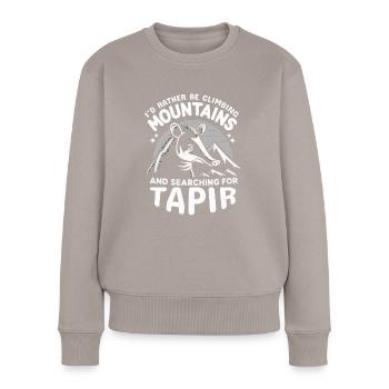 Bergtapir Tier Zoowärter Tapir Liebhaber - Frauen Premium Bio Pullover - Taupe - Vorne - Julia (174cm)