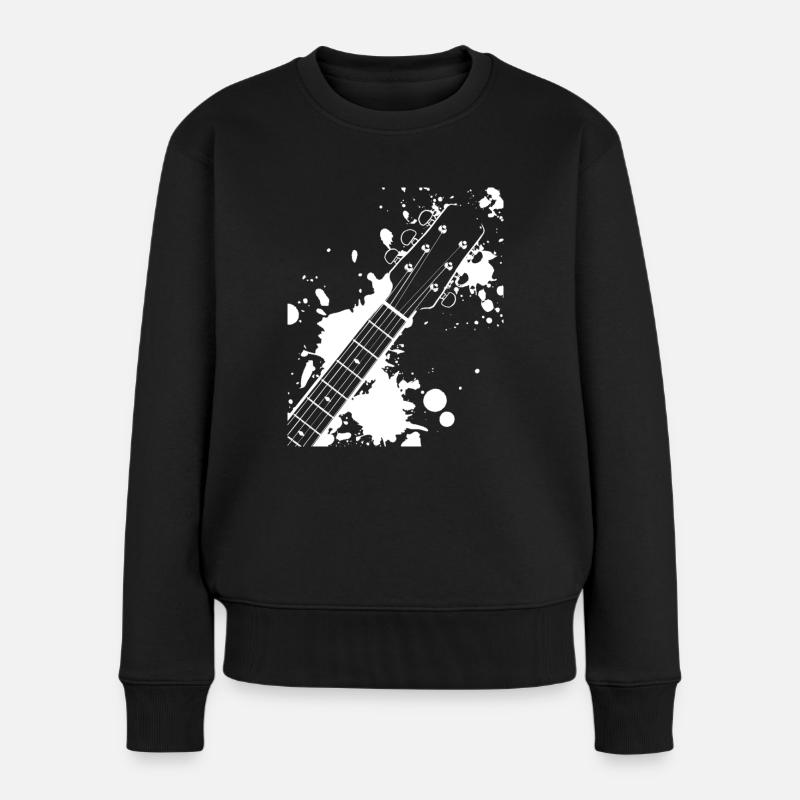 Splash Gitarre - Frauen Premium Bio Pullover - Schwarz